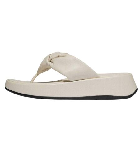 Womens/ladies Mode Knotted Leather Sandals Beige FitFlop
