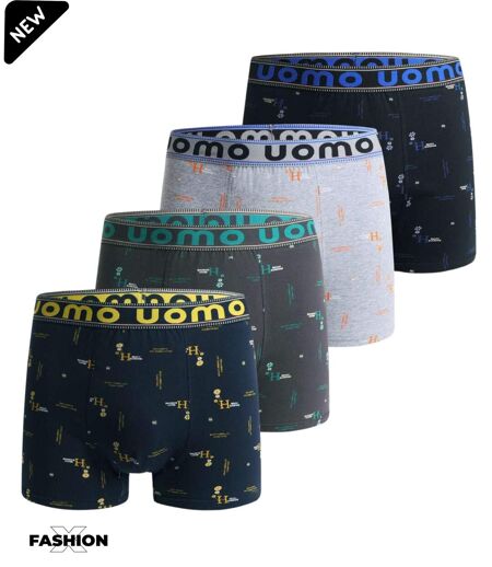 Lot de 4 boxers homme multicolores avec motifs originaux
