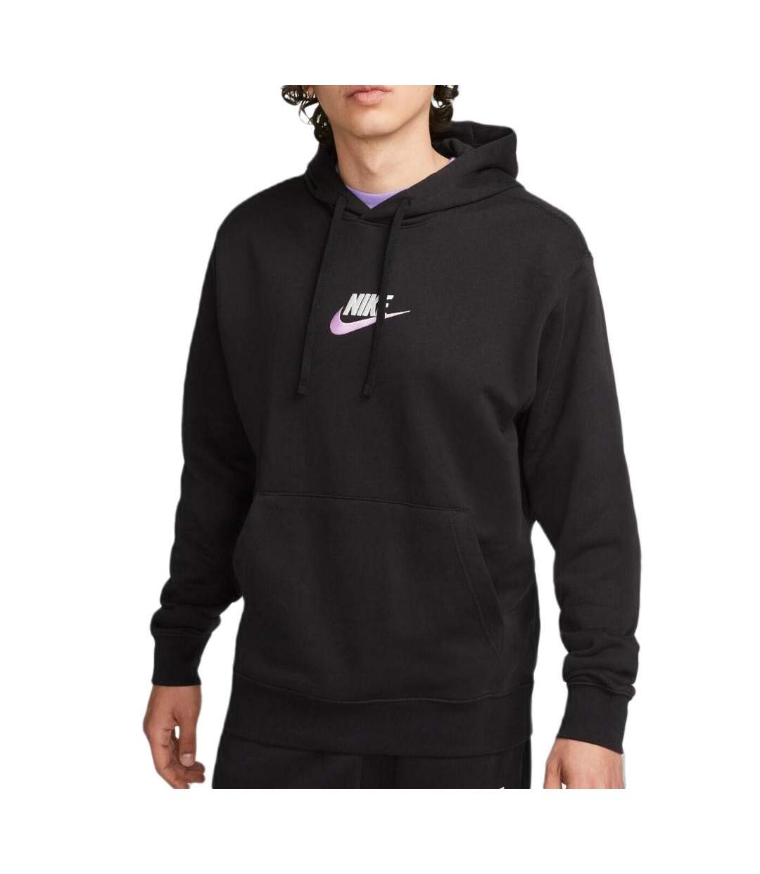 Sweat  à capuche noir homme nike club+ - l-1