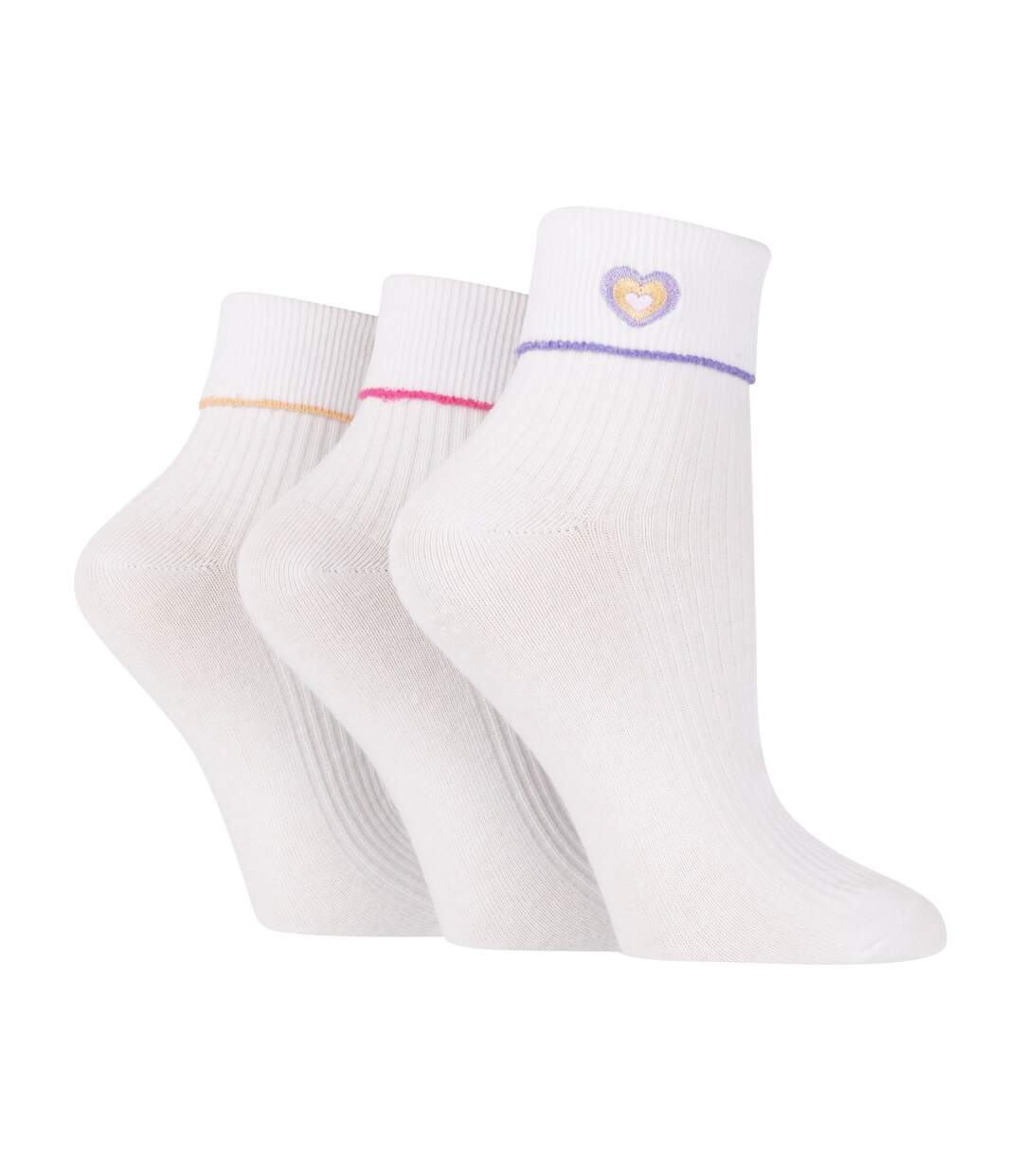 3 paires de chaussettes de détente brodées pour dames-1