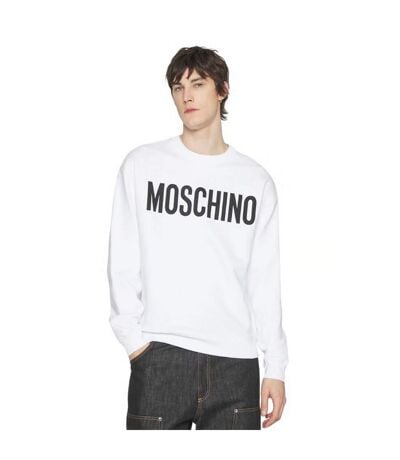Pull Motif/style Vif Homme Blanc Moschino