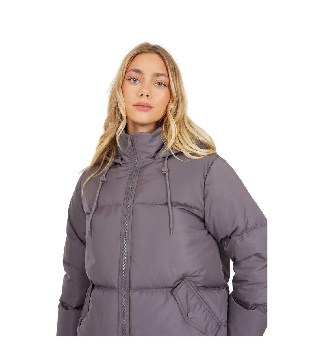 Doudoune À Capuche Motif/style Court Femme Anthracite Brave Soul-4