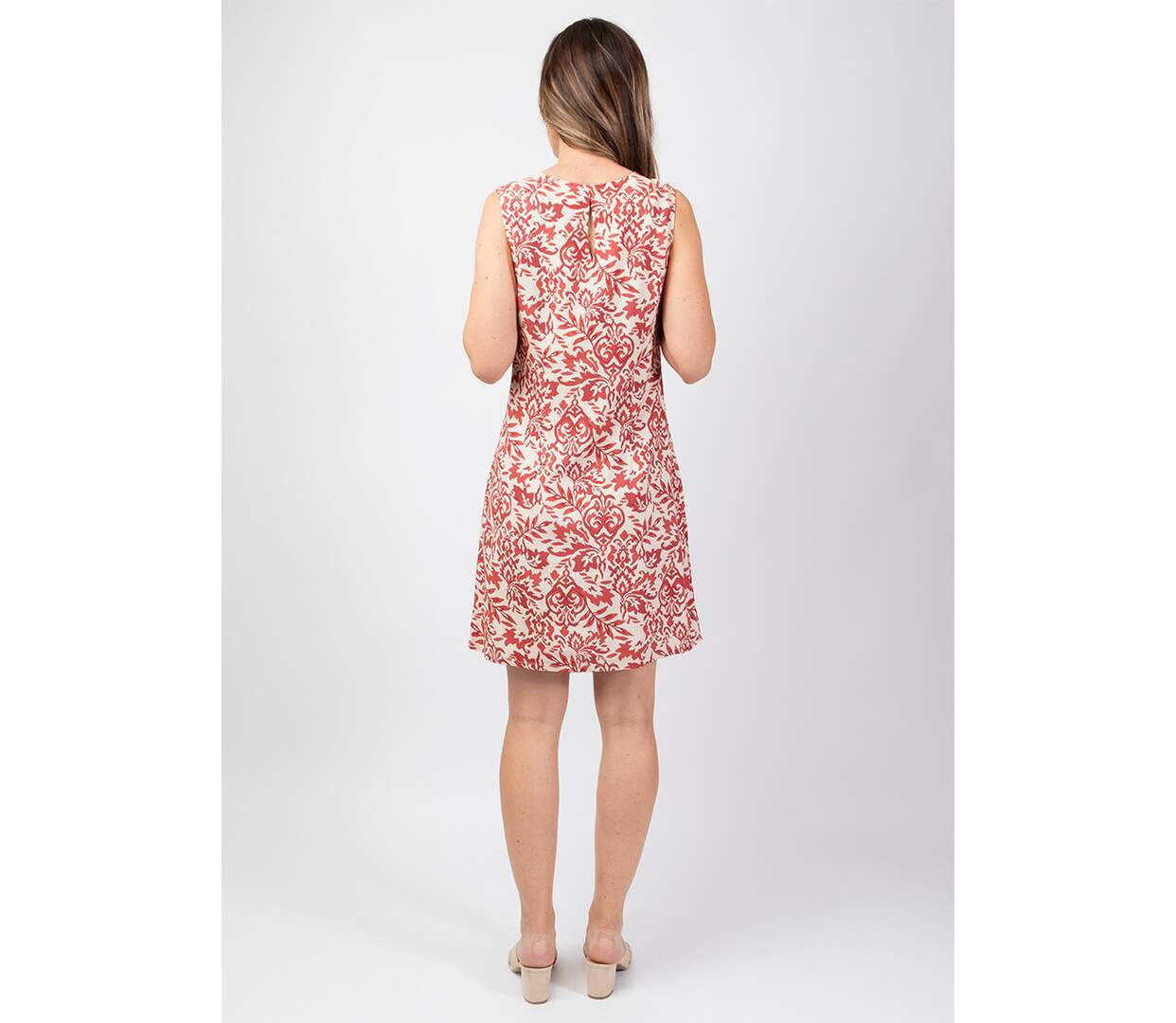 Robe courte sans manches coton femme CHRISTINA motif ethnique chic Coton Du Monde-4
