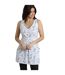 Womens/ladies indus printed jersey tunic light cream Weird Fish-4