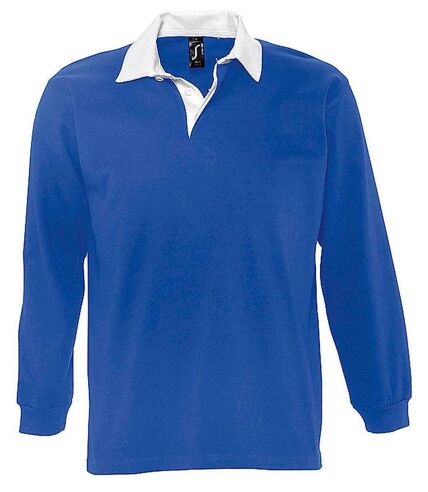 Polo rugby manches longues HOMME - 11313 - bleu royal