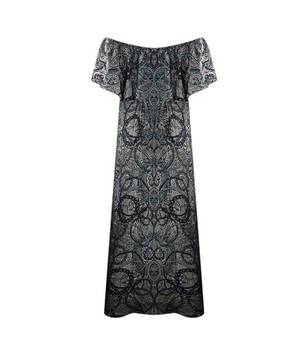Womens/ladies Jafari Midi Dress Black White Inoa
