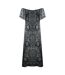Womens/ladies Jafari Midi Dress Black White Inoa-2