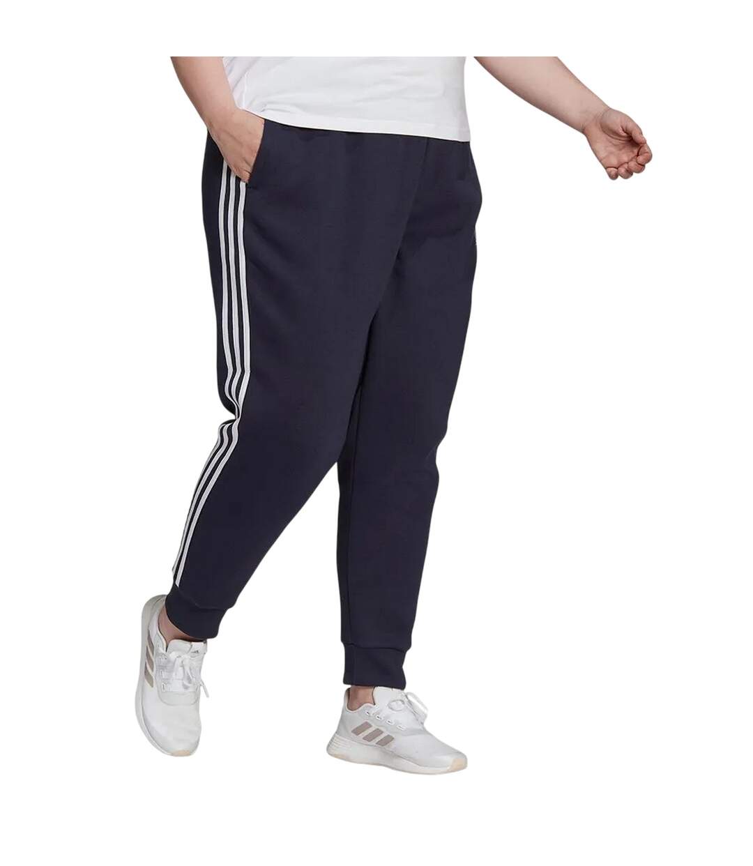 Womens/ladies Logo Regular Athletic Joggers Navy Adidas-3