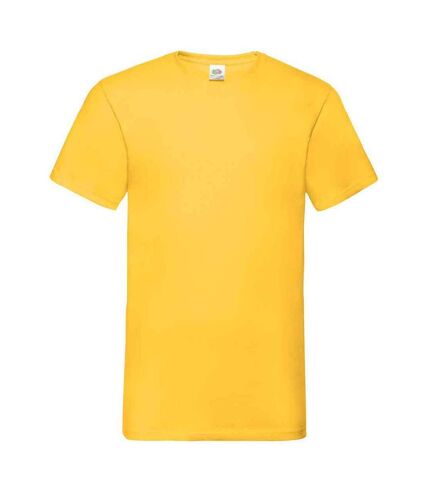 Mens valueweight v neck t-shirt sunflower Fruit of the Loom