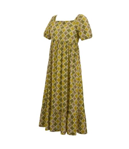 Womens/ladies Orla Kiely Flower Summer Midi Dress Multicoloured Yellow Regatta