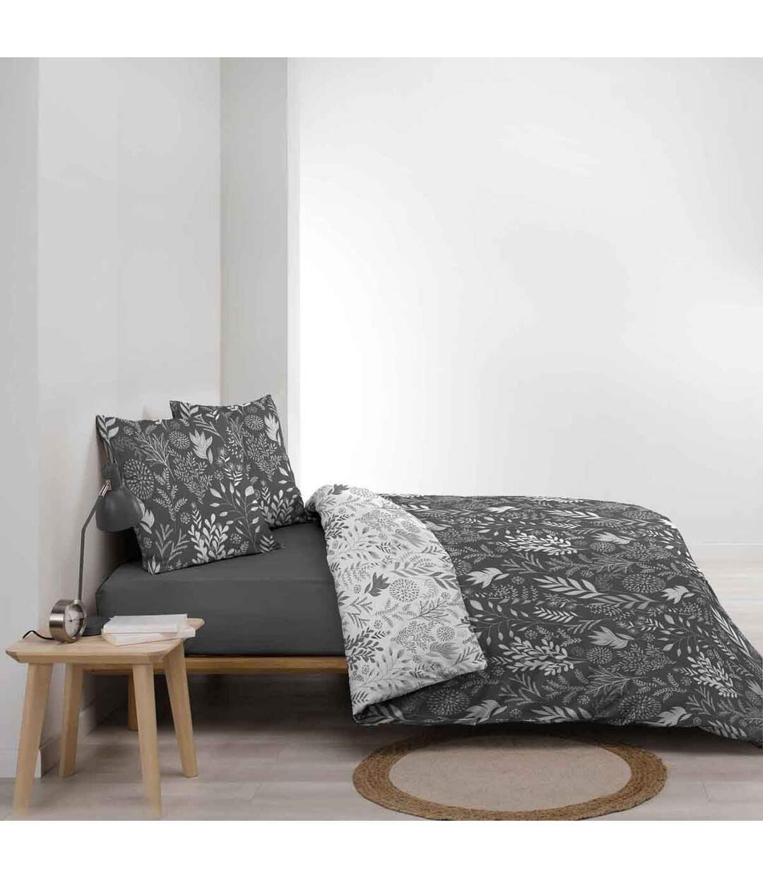 Parure de Lit 3 Pièces Suzanne 260x240cm Anthracite-4