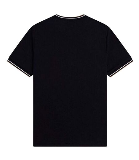 T-shirt Motif/style Rayure Contrastée Sur Bord Homme Noir Fred Perry