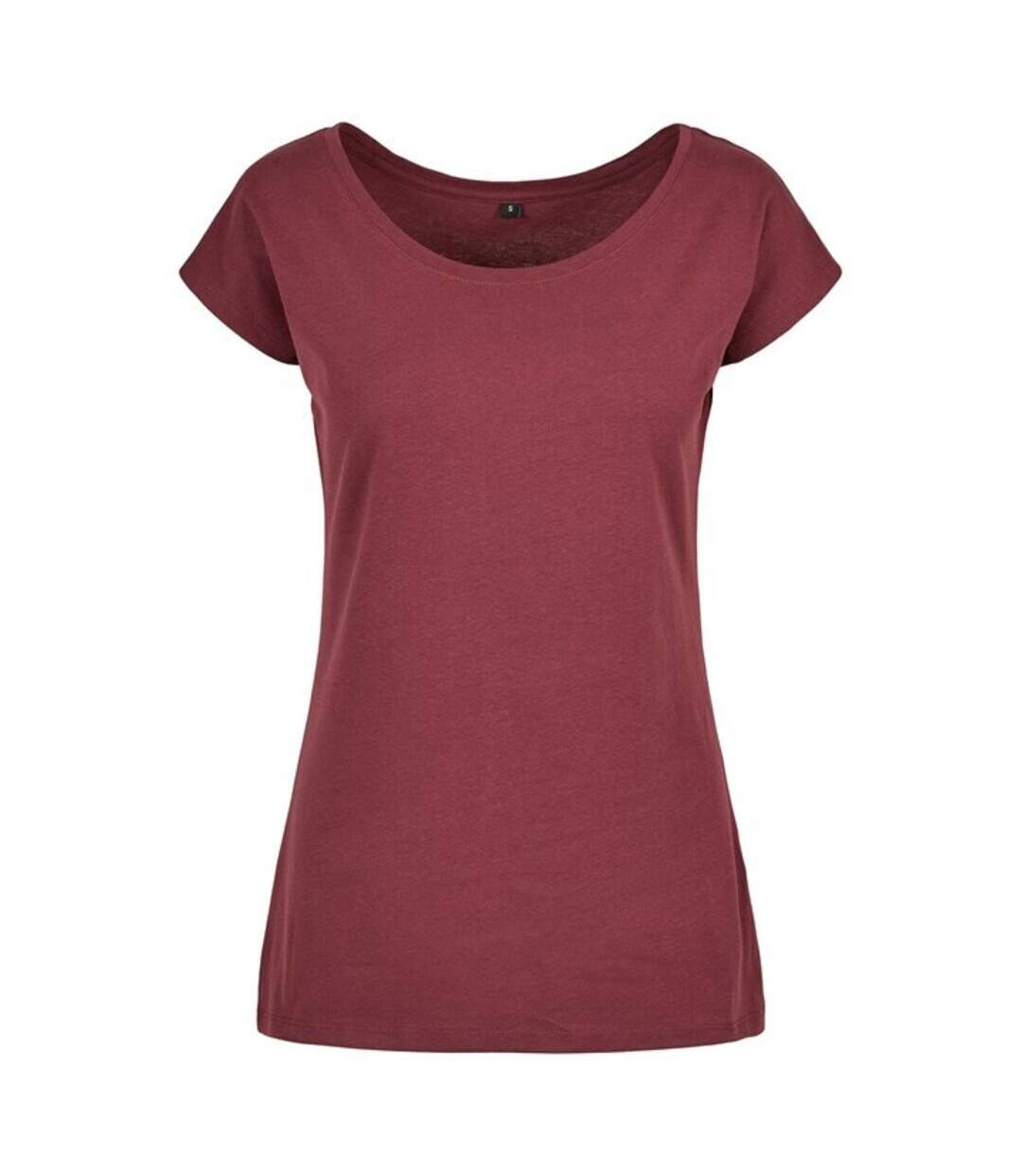 Build Your Brand Womens/Ladies Wide Neck T-Shirt (Cherry) - UTRW8369-1