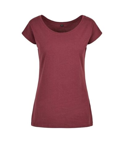 Build Your Brand Womens/Ladies Wide Neck T-Shirt (Cherry) - UTRW8369