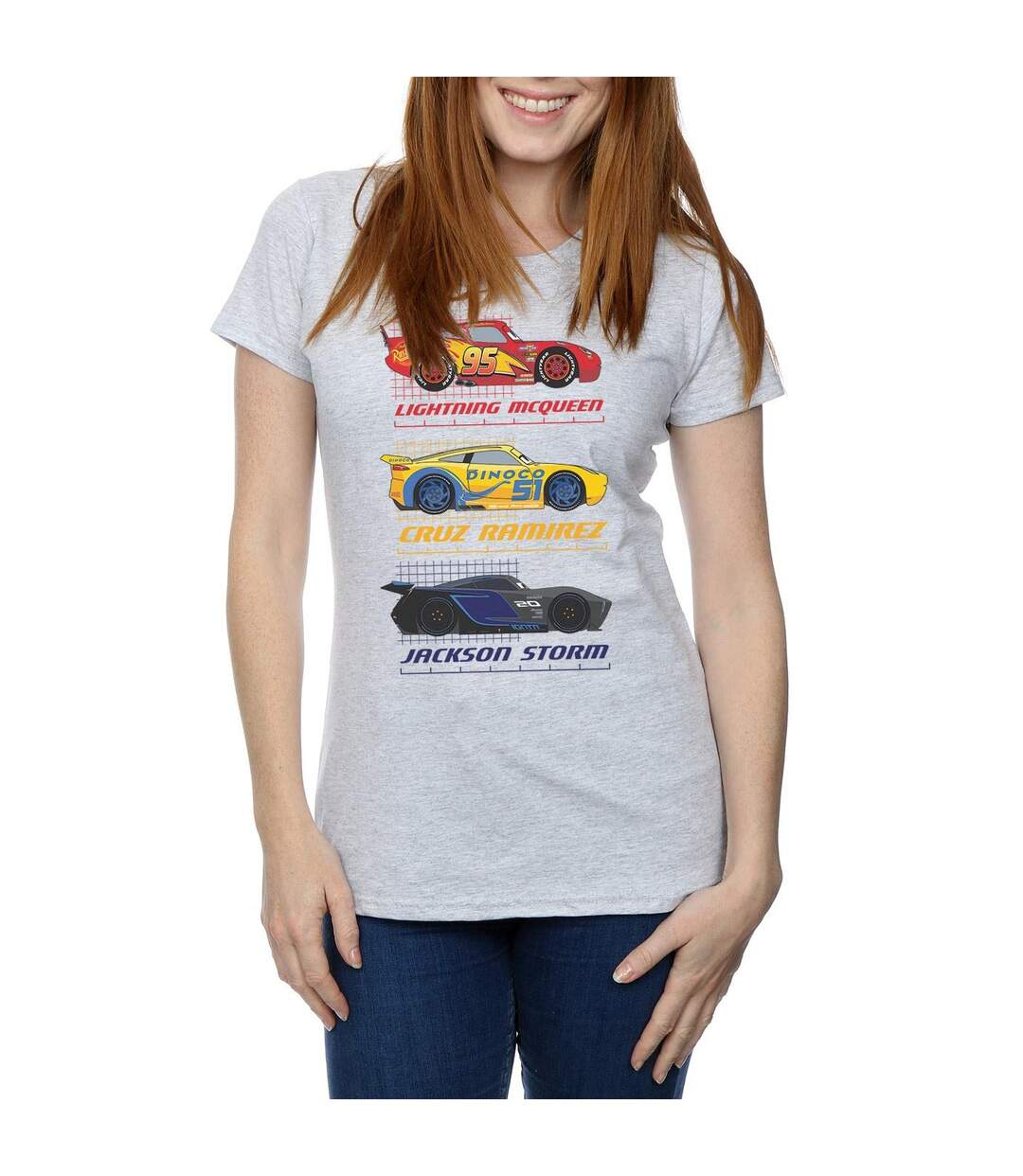 Disney - T-shirt CARS RACER PROFILE - Femme (Gris chiné) - UTBI13890-3