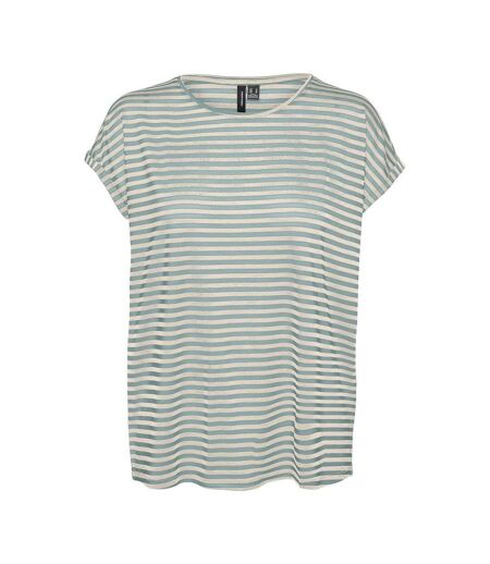 T-shirt blanc/vert femme vero moda mava