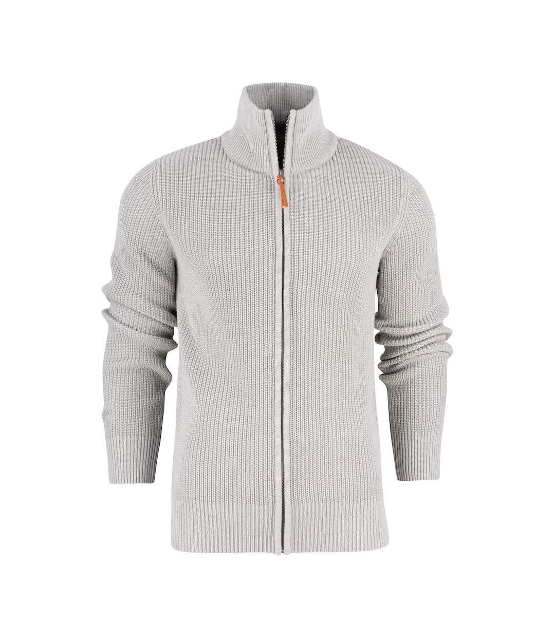 James Harvest Mens Brockway Knitted Cardigan (Grey Melange)