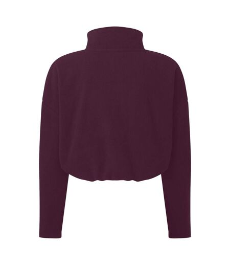 Womens/ladies Cropped Fleece Top Mulberry Red TriDri