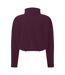 Womens/ladies Cropped Fleece Top Mulberry Red TriDri-2