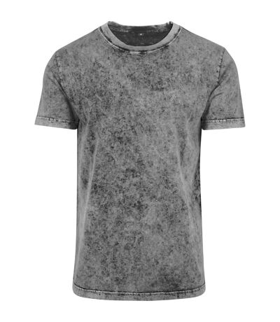 Build your Brand T-shirt délavé à l'acide pour hommes (Gris / noir) - UTRW6245
