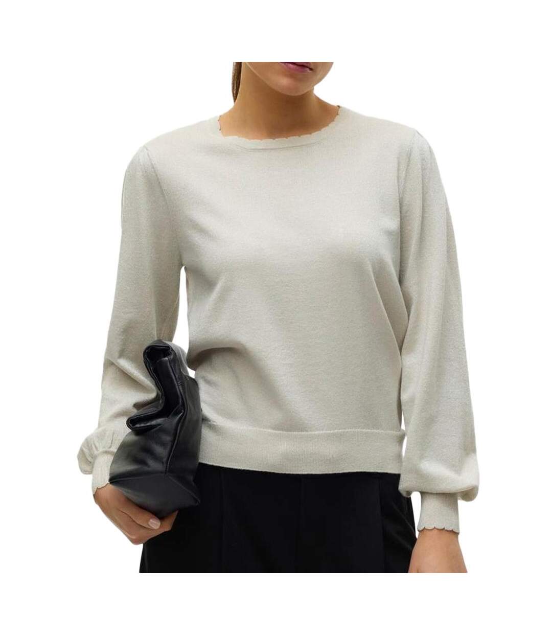 Pull beige femme vero moda happyshine 10-1
