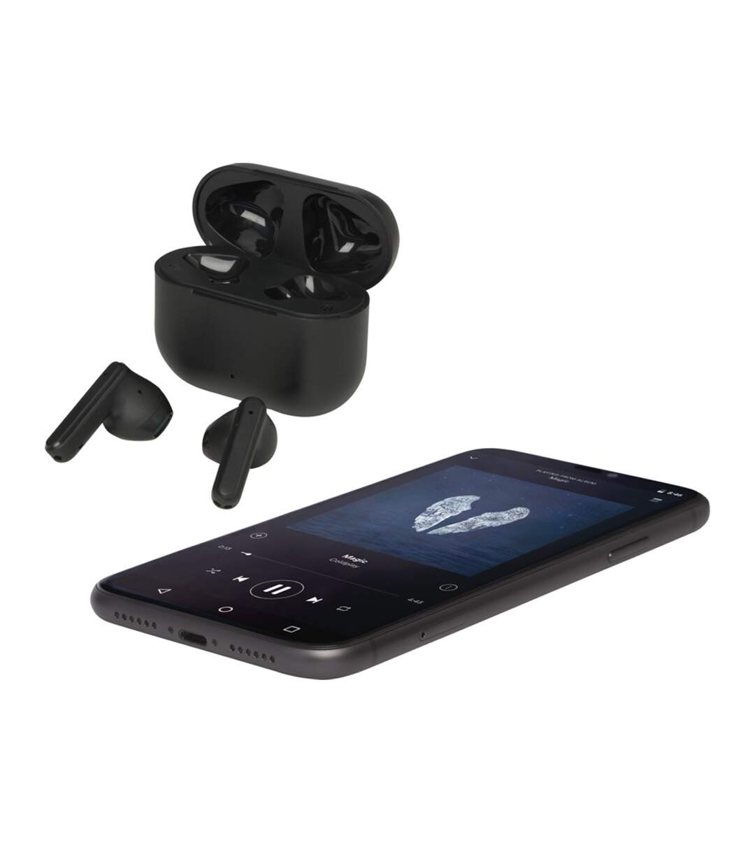 Altais Recycled Plastic Wireless Earbuds One Size Black Floso-3