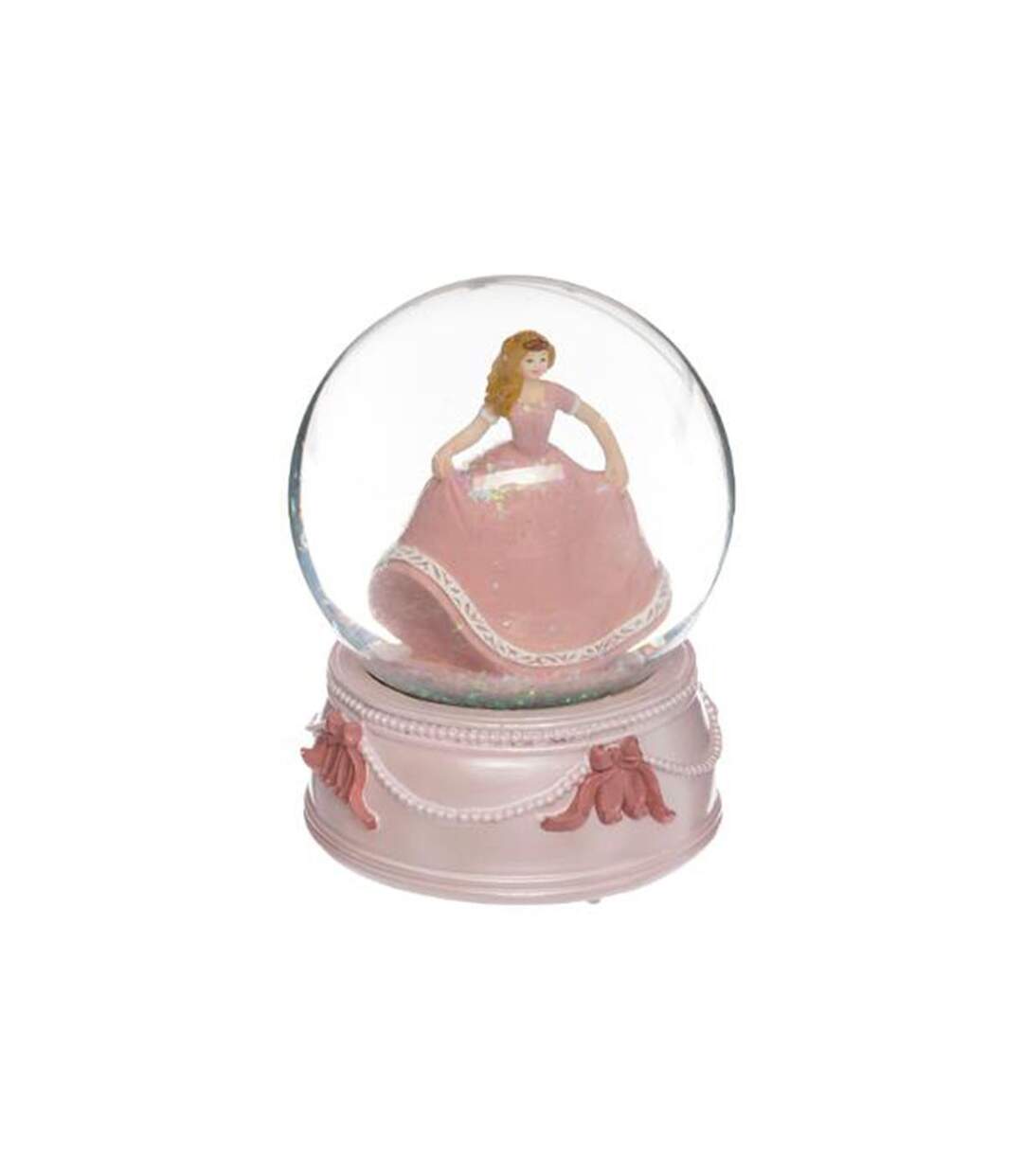 Boule à Neige Musicale Princesse 14cm Rose-2