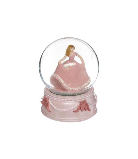 Boule à Neige Musicale Princesse 14cm Rose