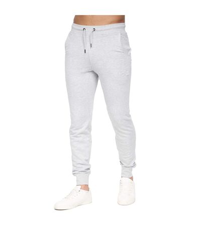 Mens Karmon Jogging Bottoms Grey Marl Crosshatch