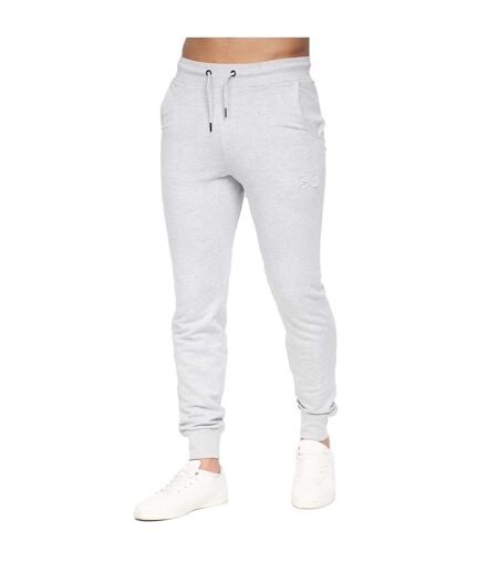 Mens Karmon Jogging Bottoms Grey Marl Crosshatch