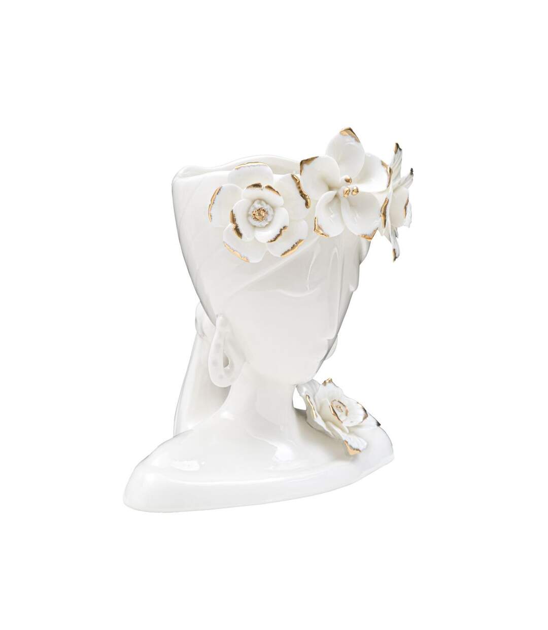 Vase Déco en Porcelaine Woman Young 21cm Blanc-2