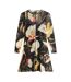 Robe Mi-longue Manches Longues Motif/style Floral Femme Noir Ted Baker-1