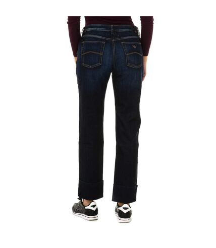 Women's long worn effect denim pants 6Y5J11-5D2UZ