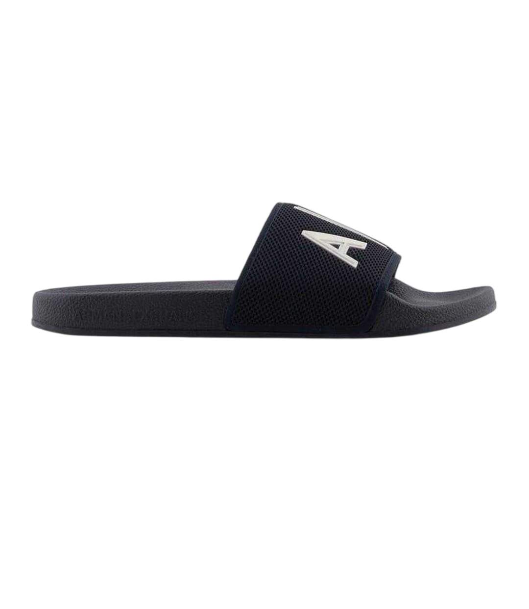 Claquettes Motif/style Logo Homme Bleu Marine Foncé Armani Exchange-1