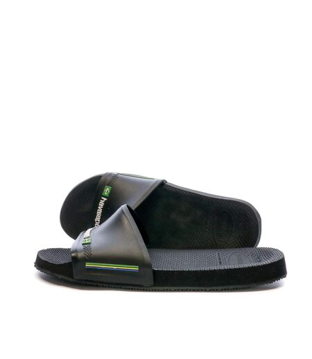 Claquettes Noir Homme Havaianas Slide Brasil