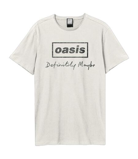 T-shirt Definitely Maybe Distressed Adulte Vieux Blanc Amplified