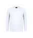 T-shirt Manches Longues Motif/style Quadrillage Homme Blanc Fabric-1