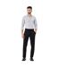 Mens Striped Point Collar Regular Long-sleeved Shirt Medium Grey Boss-4