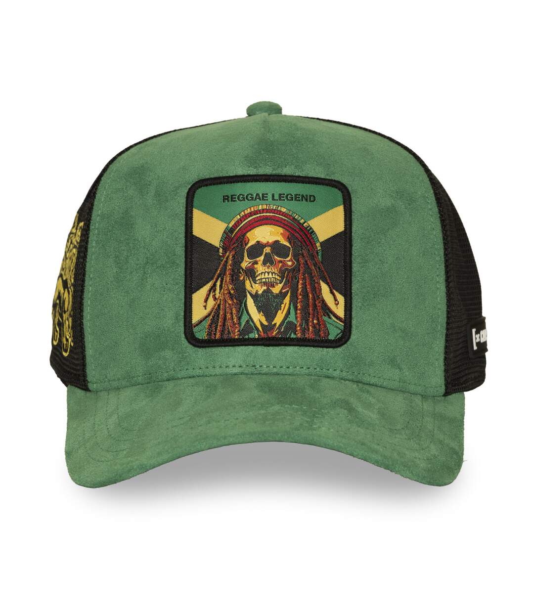 Casquette trucker en suédine avec filet et patch Reggae Legend Capslab-2