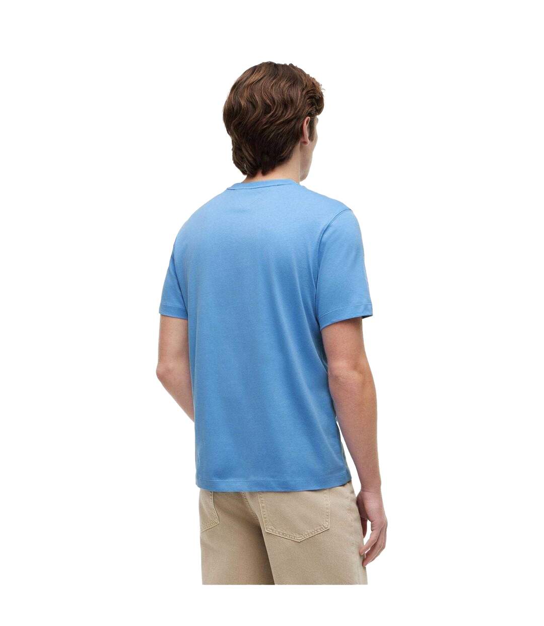 Mens Summer Chest Print Regular T-shirt White Blue Tommy Hilfiger-3