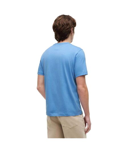 Mens Summer Chest Print Regular T-shirt White Blue Tommy Hilfiger