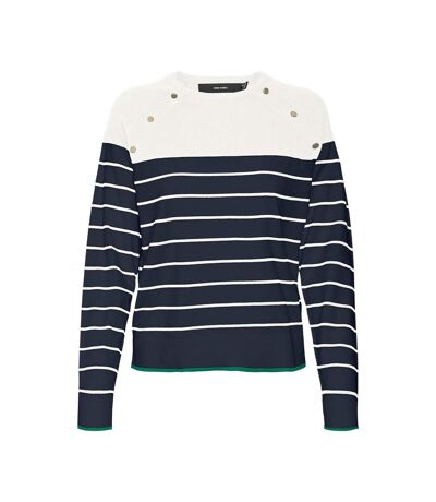 Pull Marinière Marine/Blanc Femme Vero Moda Alma - L