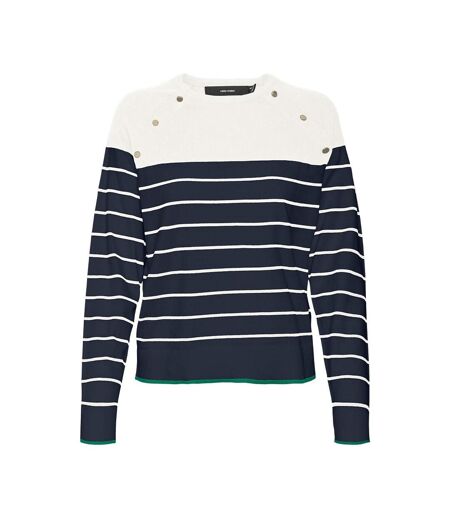 Pull Marinière Marine/Blanc Femme Vero Moda Alma - L