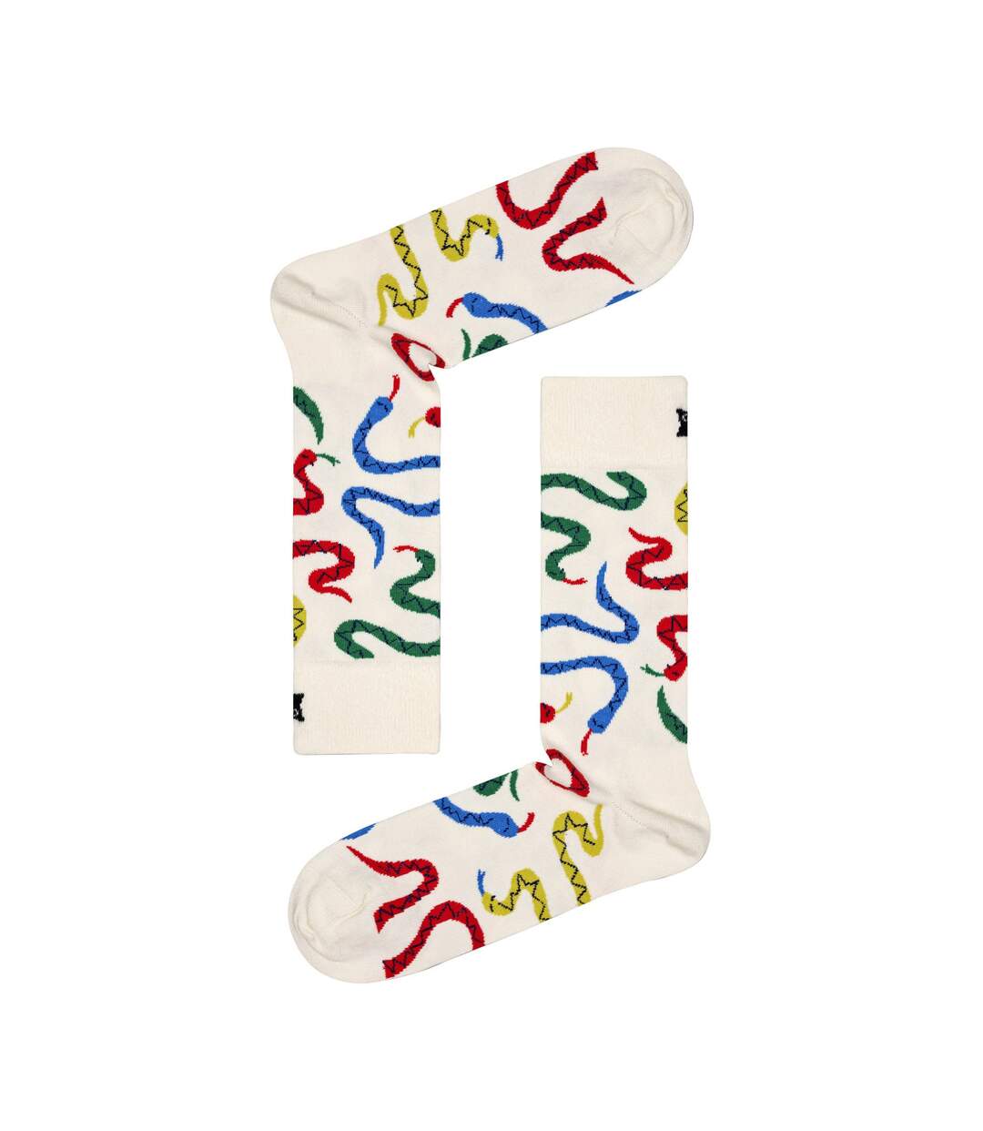 1 Pack Unisex Cotton Bright Colourful Snakes Design Socks-2
