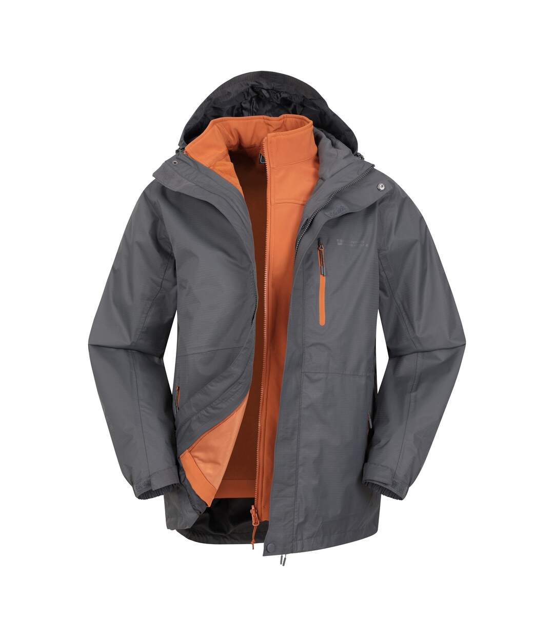 Veste imperméable 3 en 1 bracken extreme pour hommes charbon de bois Mountain Warehouse-1