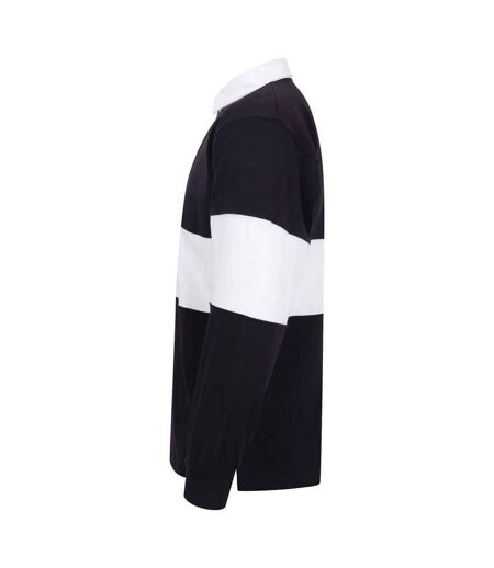 Unisex Adult Panelled Rugby Shirt Navy White Front Row