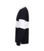 Unisex Adult Panelled Rugby Shirt Navy White Front Row-3