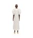Robe Mi-longue Manches Bouffantes Motif/style Floral Femme Blanc Sleeper-3