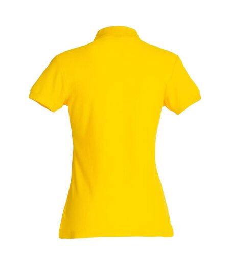 Womens/ladies Plain Polo Shirt Lemon Clique