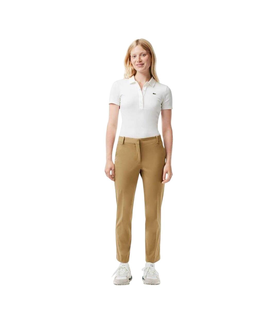 Chino Femme Marron Clair Lacoste-4